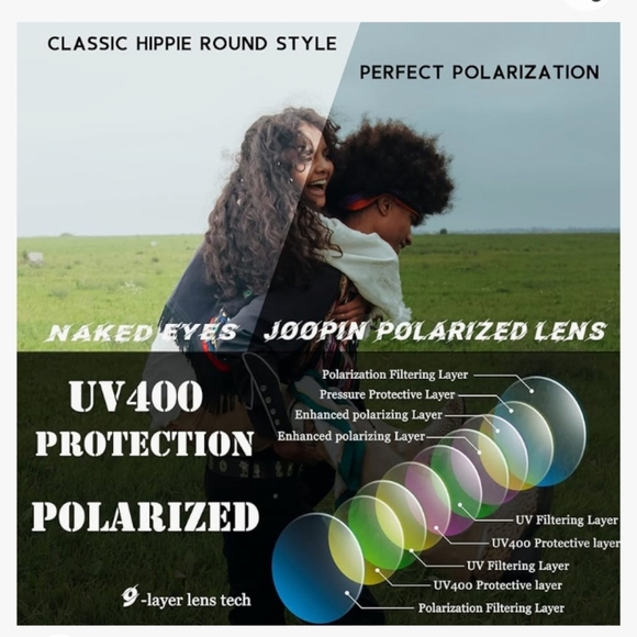 FINAL SALE! Joopin Brown Hippie Circle Sunglasses - Picture 5 of 5